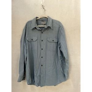 Carhart Men's long sleeve button up shirt XL relaxed fit rodeo western blue